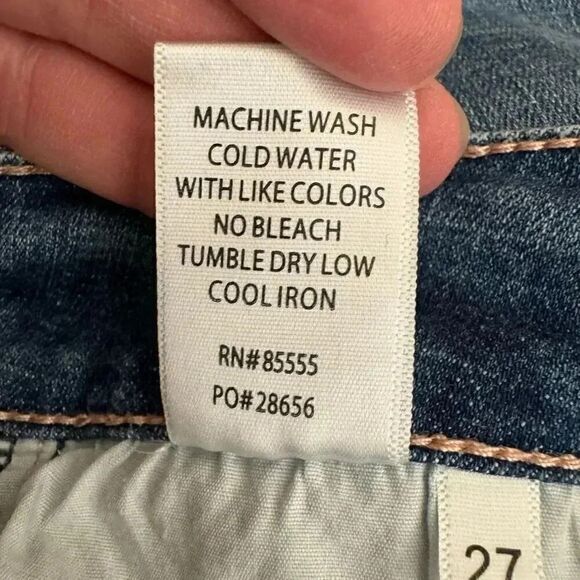 Pistola blue high rise distressed Monroe slim raw jeans 27 #1989 - Picture 11 of 12